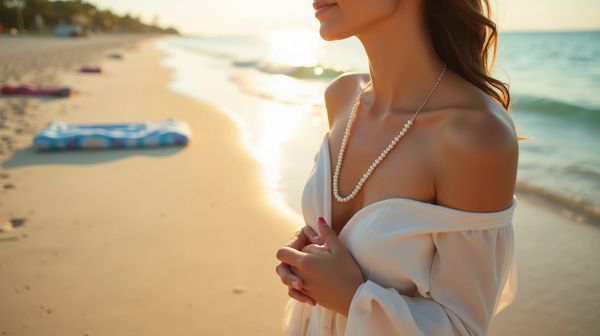 Porter un collier à la plage sans l'abîmer : matières et astuces